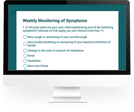 Desktop with weekly monitoring of symptoms assessment for chronic diseases