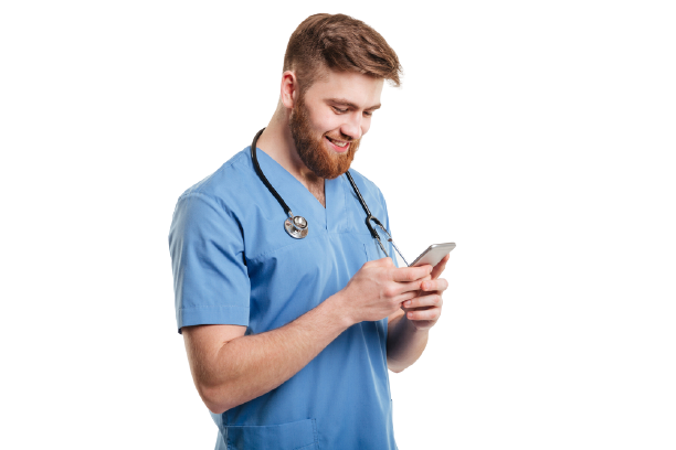 shutterstock_618655355-removebg-preview doctor looking at phone
